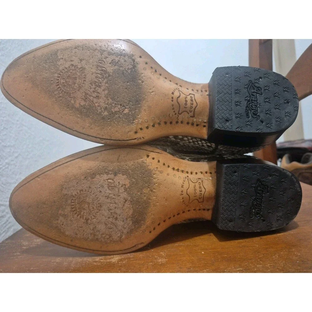 Arango Natural Python Black Men's Size 8.5M Boots Western Cowboy